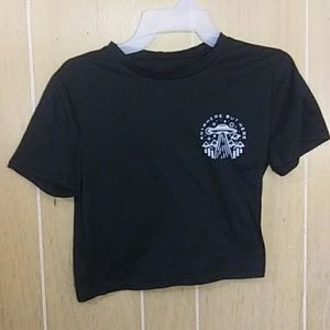 Black Alien Crop Top